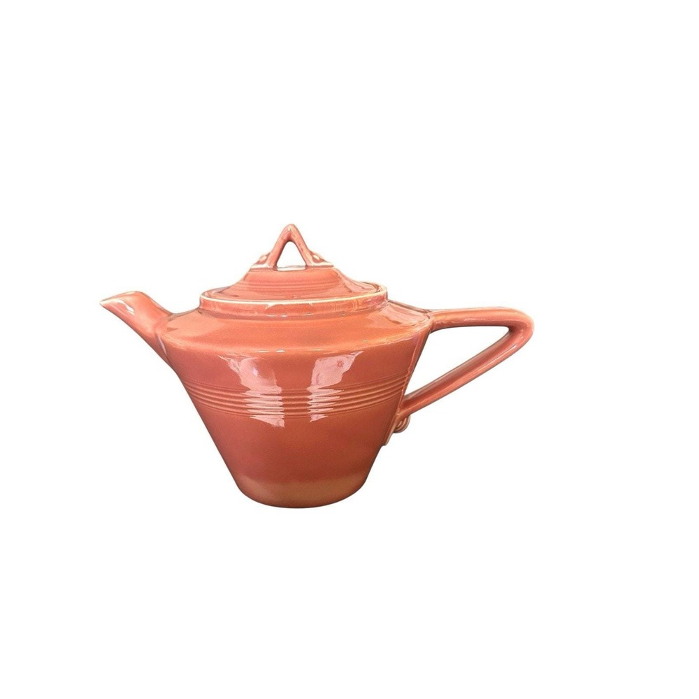 Homer Laughlin Co. 1950's Harlequin HTF Rose Pink Tea Pot With Lid EUC